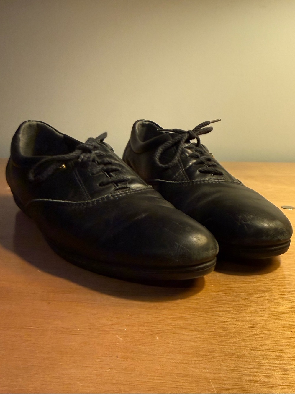 Easy Spirit Black Leather Sneaker Lace Up Size 10.5 Narrow